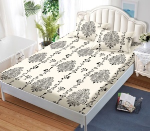 Cearsaf de pat cu elastic si 2 fete de perna Arabesque 180x200 cm (Finet)