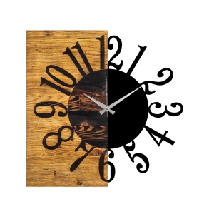Ceas de perete decorativ din lemn Wooden Nuc 58x3x58 cm - Img 4