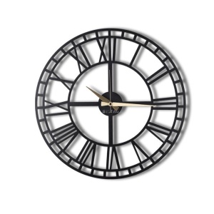 Ceas de perete decorativ din metal WATCH Negru 70x70 cm - Img 3