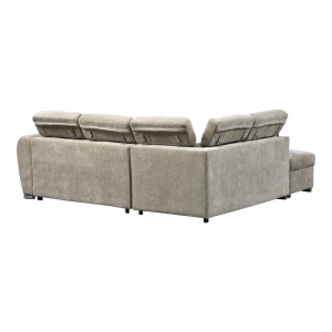 Coltar drapta extensibil cu depozitare, Nuvora, Pako, Bej 244x225x79 cm - Img 6