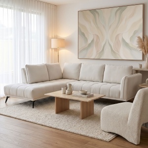 Coltar dreapta Belanza, Bej, 213x265x90 cm