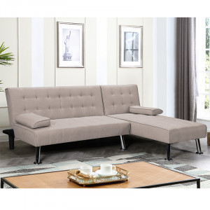 Coltar extensibil stanga Brisk material textil maro dechis 200x146x75 cm - Img 3