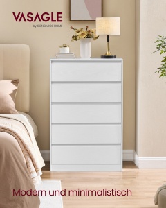 Comoda cu sertare, Lidia, Alb, 60x40x97.4 cm