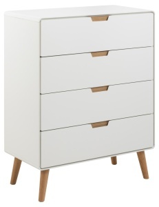 Comoda Lowell, Alb, 100x80x40 cm - Img 2