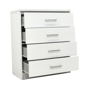 Comoda Olympus cu 4 sertare culoare alb 80x40x95 cm - Img 2