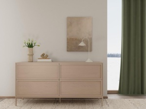 Comoda Palmdale, Gri, 80x157x40 cm - Img 2