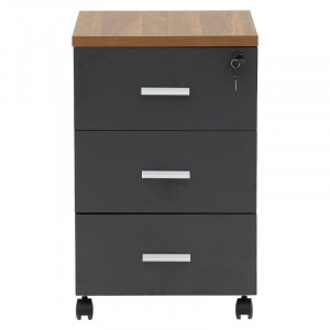 Comoda pe roti Oscar 3 sertare nuc - carbon 40x48x63cm - Img 4