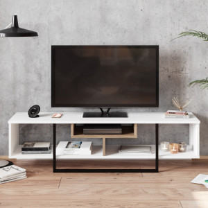 Comoda TV Asal (150) - Alb, Ud, Negru - Img 2