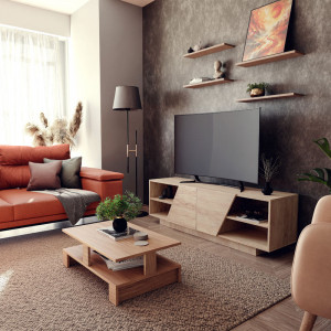 Comoda TV Stevie sonoma 160x40x50cm - Img 2