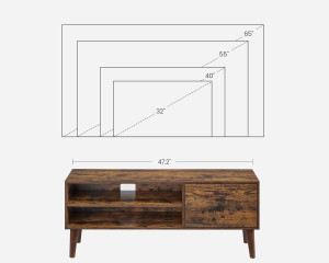 Comoda TV, Vasagle, Maro, 120x40x49 cm - Img 5