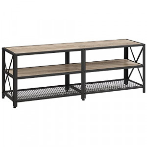 Comoda TV, Vasagle, Negru-Ivoar, 140x39x52 cm - Img 2