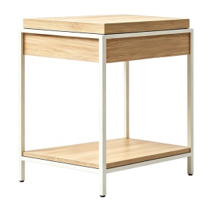 Consola cu spatiu de depozitare Odar, Alb, 63x63x80 cm - Img 2