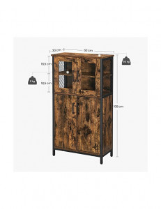 Consola depozitare, Vasagle, Maro Rustic, LSC260B01, 30 x 60 x 108 cm - Img 5