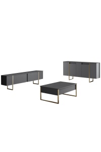 Consolă Luxe Nuc 160x35x80 cm - Img 8