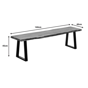 Consola Miles Boho, Pako World, lemn masiv de salcam, Grosime 3.7 cm, Natural, 160x40x76 cm - Img 7