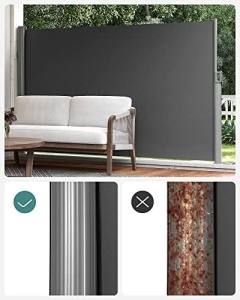 Copertina solara laterala, Songmics, Gri, 200x400 cm - Img 5