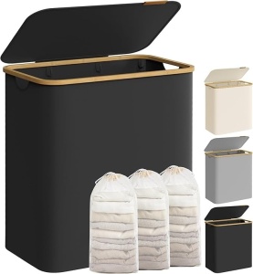 Cos de rufe Negru Songmics 60x38.5x70.5 cm