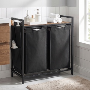 Cos de rufe Vasagle, Brenta, Negru, 71.3x33x72 cm - Img 4