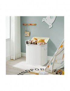 Cos pentru rufe, Songmics, 150 L, Alb, LCB091W01, Alb, 60 x 40 x 61 cm - Img 3