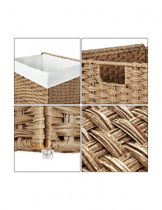 Cos pentru rufe, Songmics, 90 L, LCB51NL, Natural - Img 5