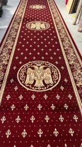 Covor biserica Traversa, Lotos, Rosu, 120x700 cm, Delta 15032 210