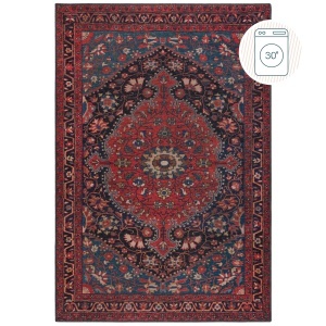 Covor Medallion Washable Rosu 115x170 cm, Flair Rugs - Img 2