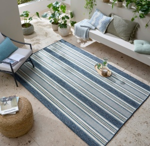 Covor Roma Stripe Outdoor Albastru 120x170 cm, Flair Rugs - Img 5