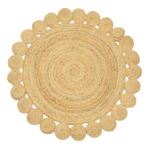 Covor rotund Boho Voni, Pako World, Iuta, Natural, 120x120 cm