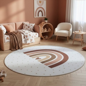 Covor rotund Coco V2 Crem 200x200 cm - Img 3