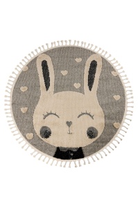 Covor rotund copii Fano Gri 133x133 cm