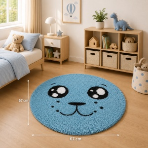 Covor Rotund, Fantasy, Albastru, 67x67 cm, Delta Smile 12090 3312