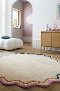 Covor rotund Leo Scallop Border Multicolor 180x180 cm - Img 3