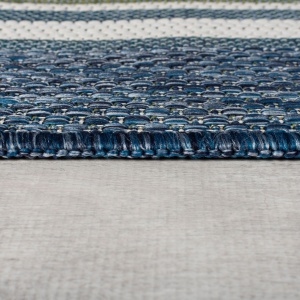 Covor rotund Roma Stripe Outdoor Albastru 160x160 cm, Flair Rugs - Img 3