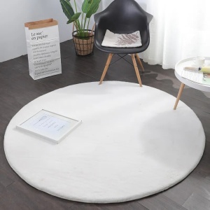 Covor Rotund, Soft, Alb, 100x100 cm, Delta LOP 060