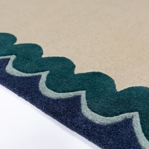 Covor traversa Wiggle Wool Turcoaz 80x230 cm - Img 4