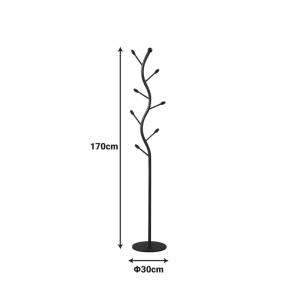 Cuier Lelom Negru 30x30x170 cm - Img 4