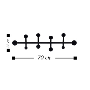 Cuier metalic Rod Negru 70x22 cm - Img 3