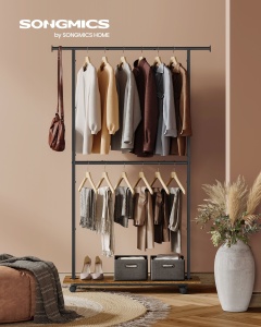 Cuier pe roti Songmics Maro 98.5x35x180.3 cm - Img 2