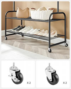 Cuier stender, Songmics, Negru, 120x45x167.5 cm - Img 6