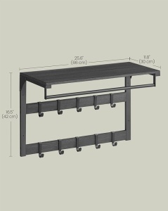 Cuier Vasagle Gri 65x30x42 cm - Img 6