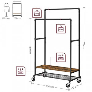 Cuier, Vasagle, Negru , 104.5x40x160 cm - Img 5