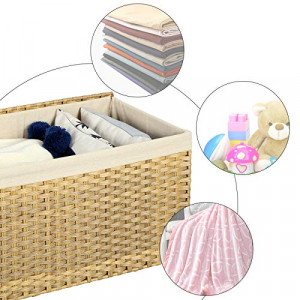 Cutie de depozitare, Songmics, Galben, 55.5x34.0x34.0 cm - Img 6