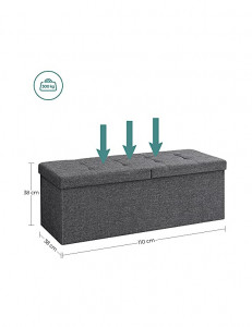 Cutie depozitare, Songmics, LSF76GYZ, Gri, 300 Kg, 110 x 38 x 38 cm - Img 6