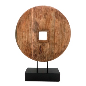 Decoratiune masa Cart lemn de mango natural si fier 40x9x54 cm