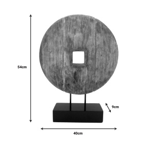 Decoratiune masa Cart lemn de mango natural si fier 40x9x54 cm - Img 3
