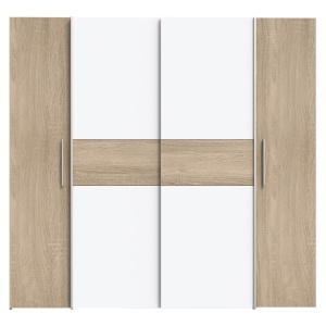 Dulap Closet 4 usi sonoma stejar alb melamina 200x61.5x190.5 cm - Img 3