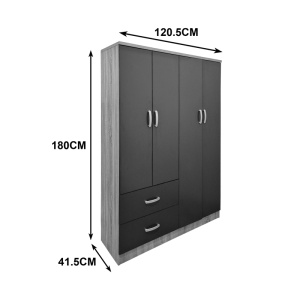 Dulap cu 2 sertare, Athos, Pako, Sonoma 120.5x42x181 cm - Img 6