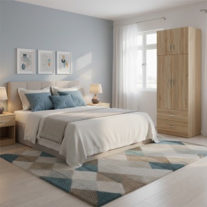 Dulap cu 2 usi, Athos, V17, Stejar, 80x42x240 cm