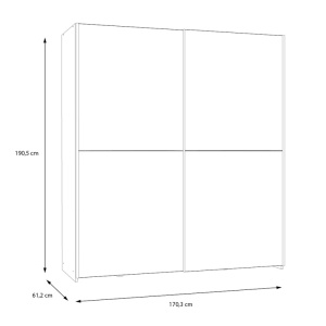 Dulap cu 2 usi Noez I Alb 170.5x61x190.5 cm - Img 7
