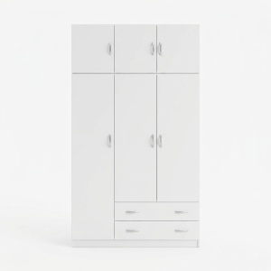 Dulap cu 3 usi Alvia, Alb, 150x51x240 cm - Img 4